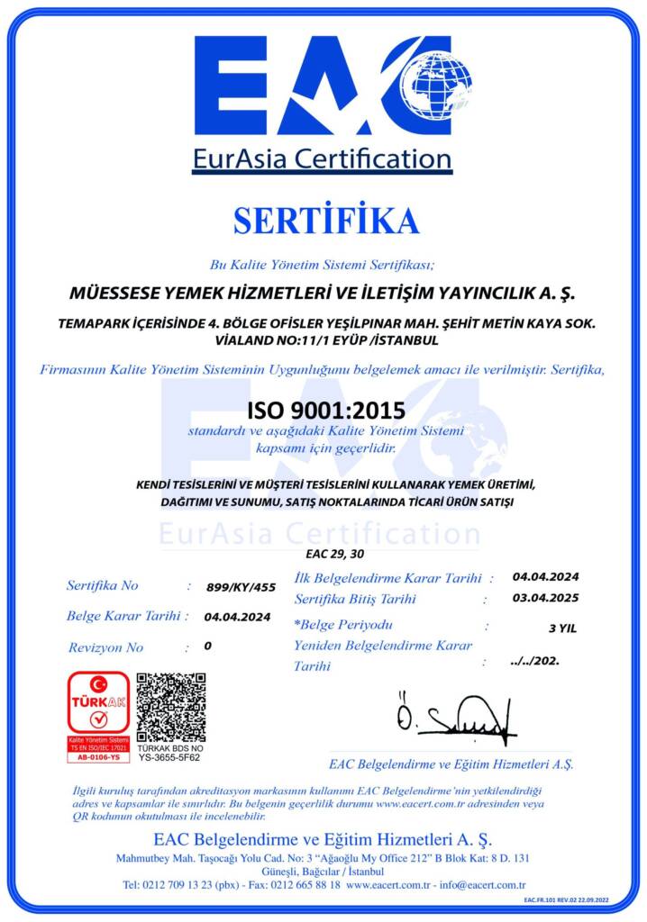 Sertifikalarımız